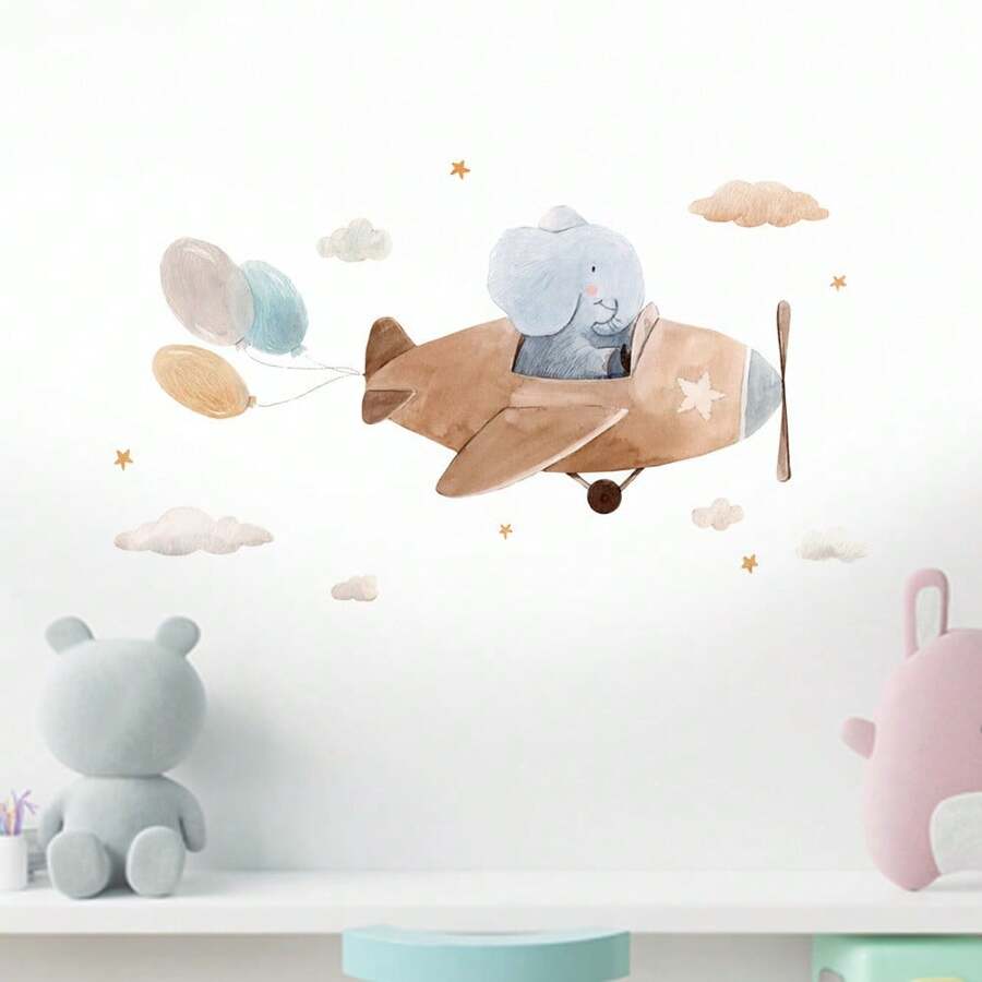 Elephant Pilot Nursery Wall Sticker - Nursery Stickers