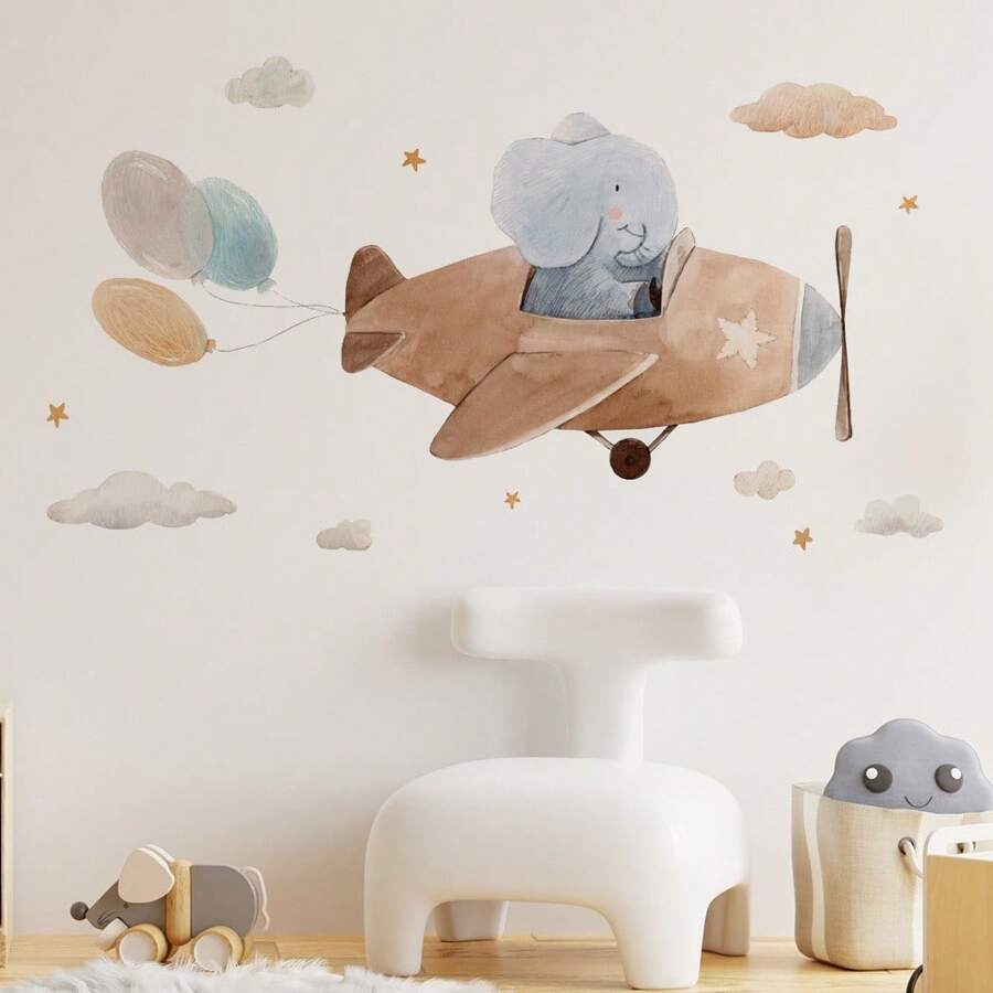 Elephant Pilot Nursery Wall Sticker - Nursery Stickers