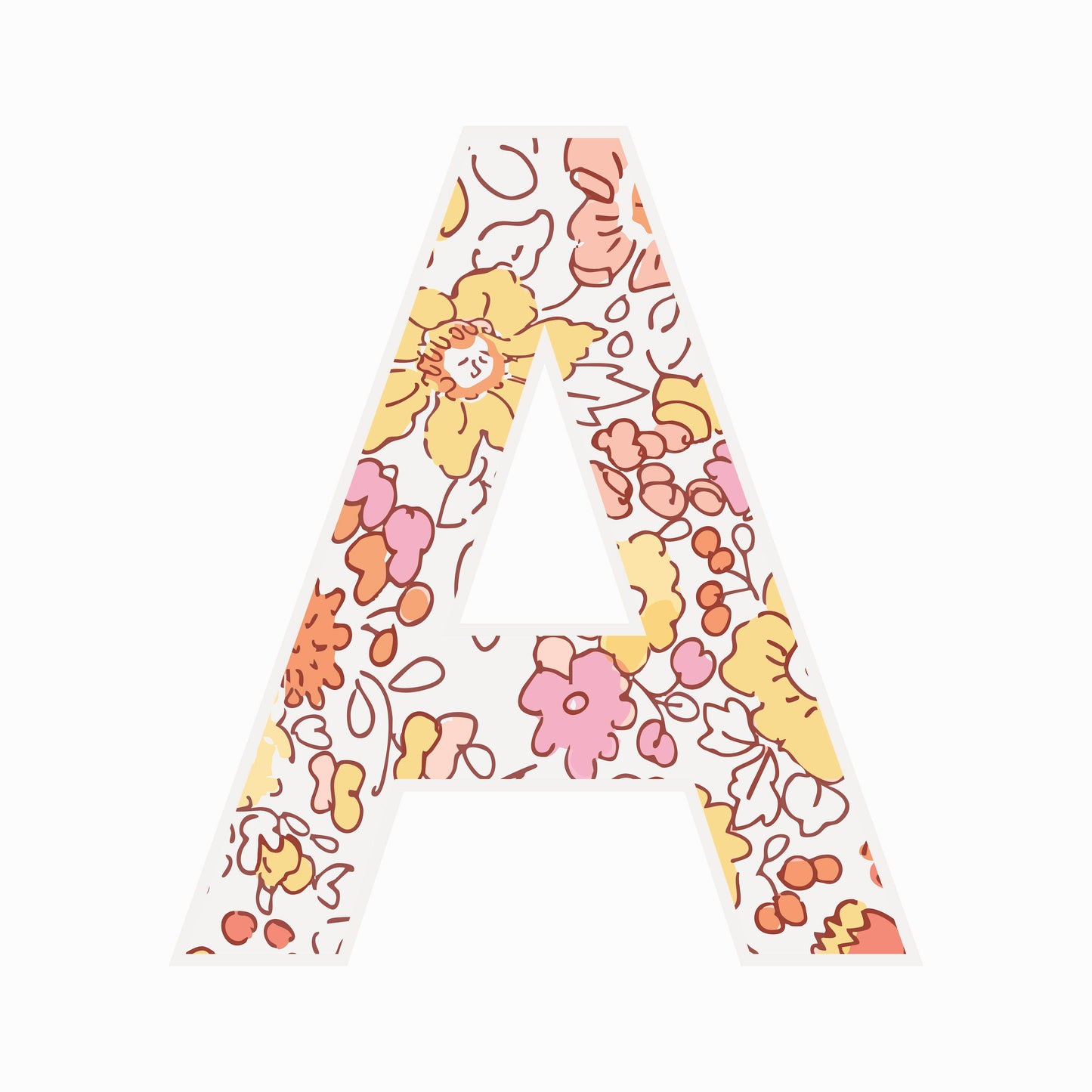 Letter A - Floral - Nursery Stickers
