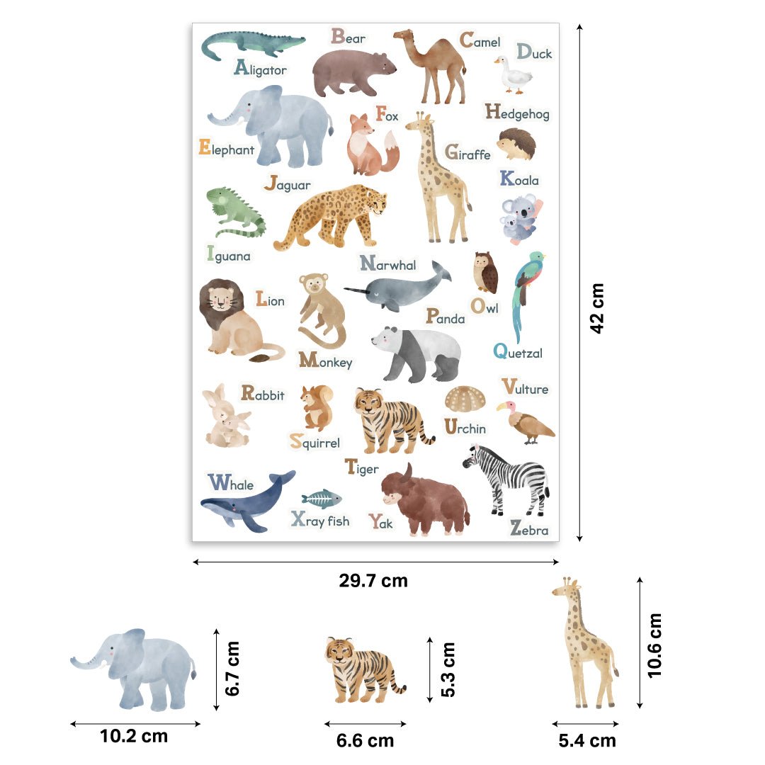 ABC Animal Friends Alphabet Wall Stickers - Nursery Stickers