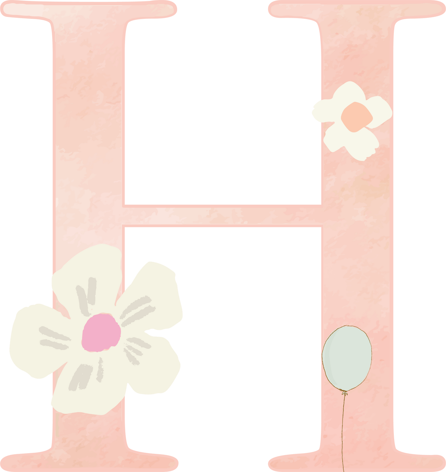 Letter H - Rainbow Garden - Nursery Stickers