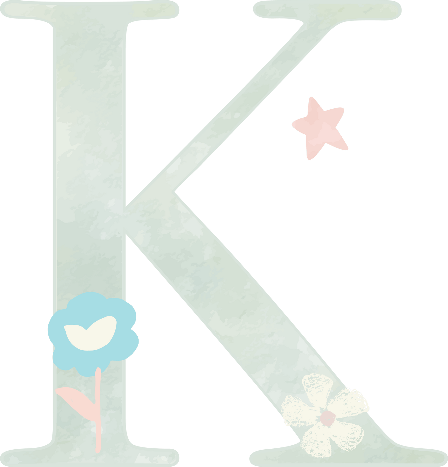 Letter K - Rainbow Garden - Nursery Stickers