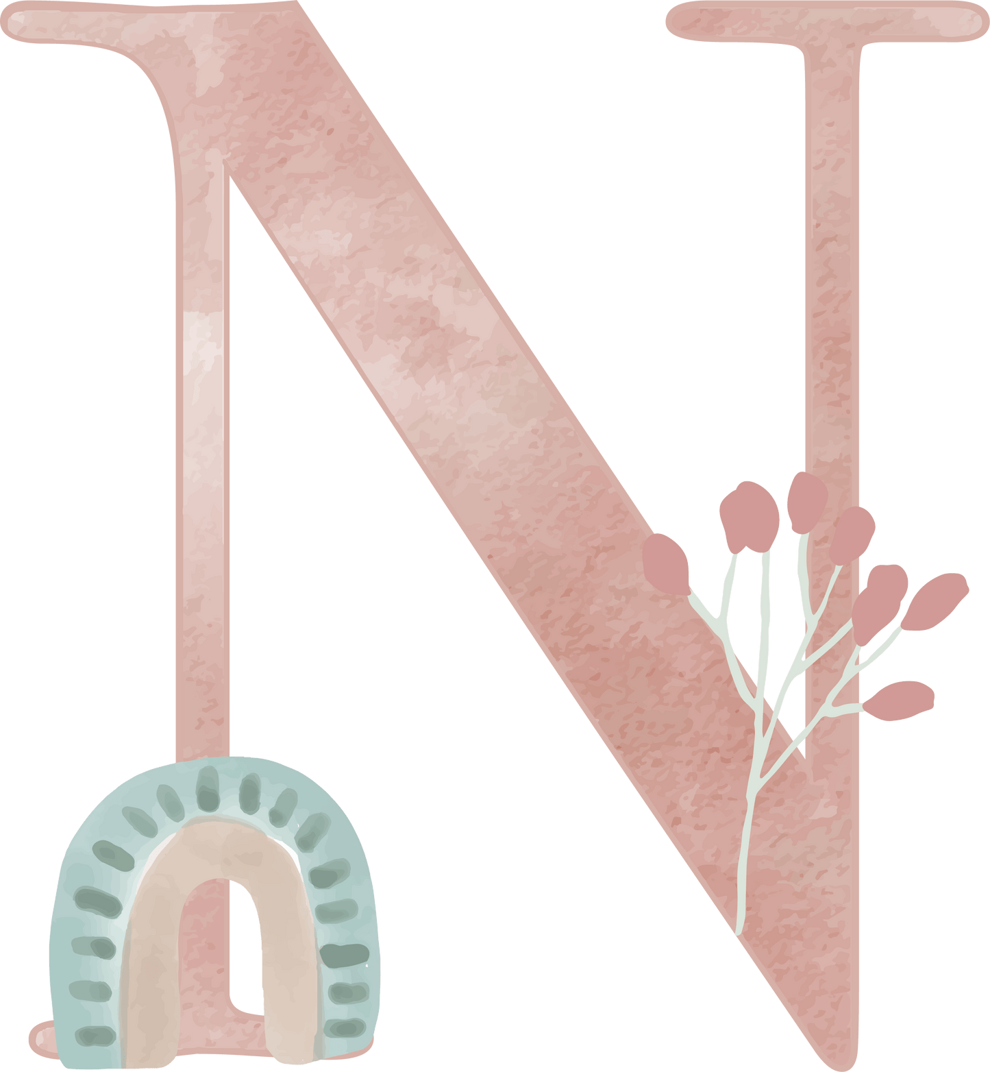 Letter N - Rainbow Garden - Nursery Stickers