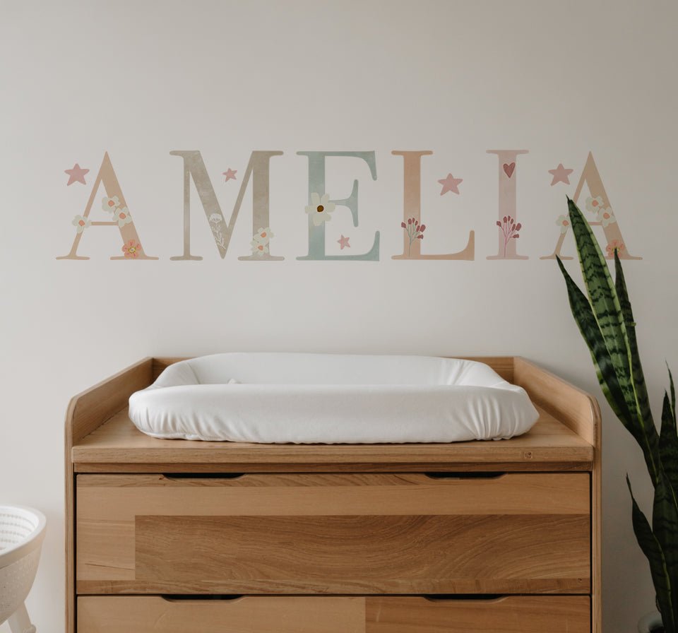 Rainbow Garden Personalised Names Nursery Wall Stickers - Nursery Stickers