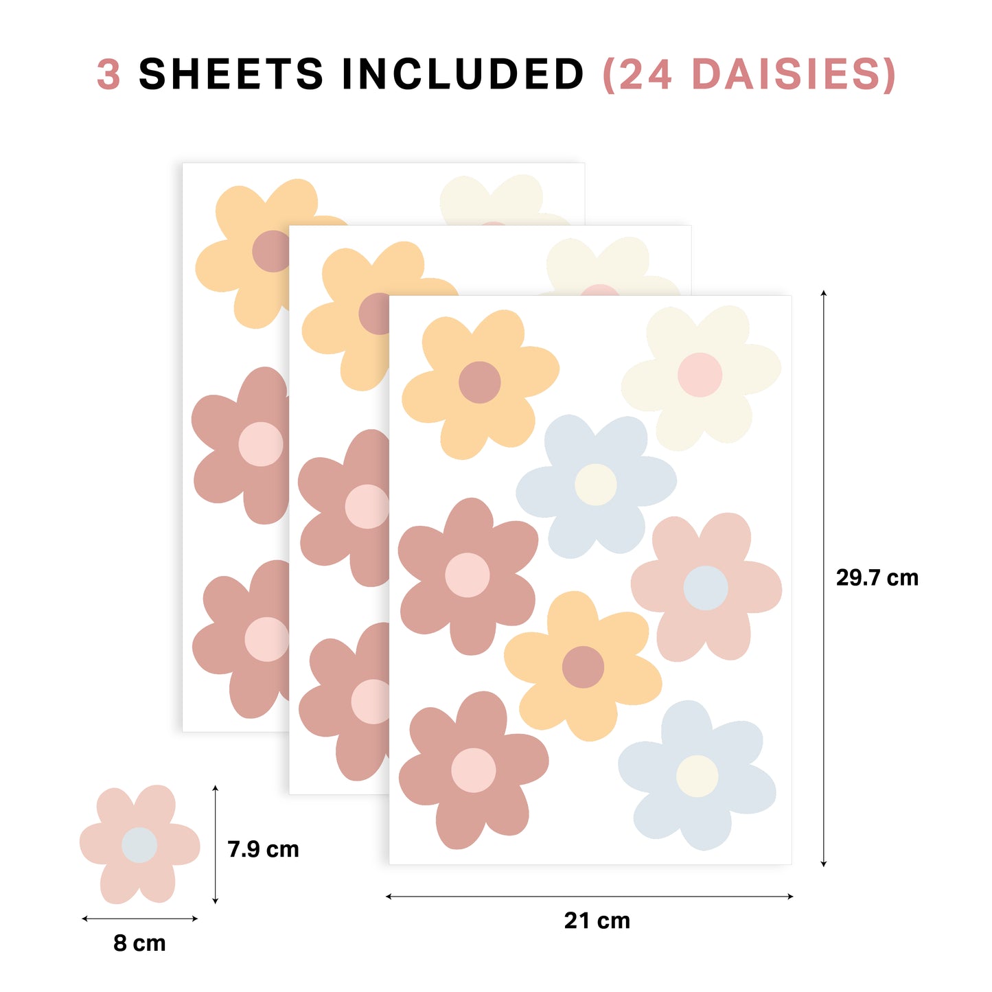 Colourful Daisy Flowers Nursery Wall Stickers