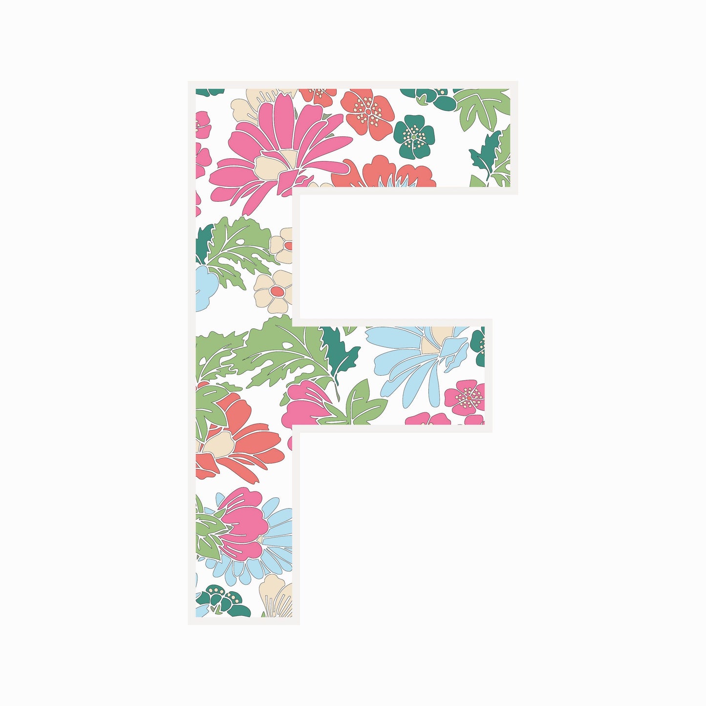 Letter F - Floral - Nursery Stickers