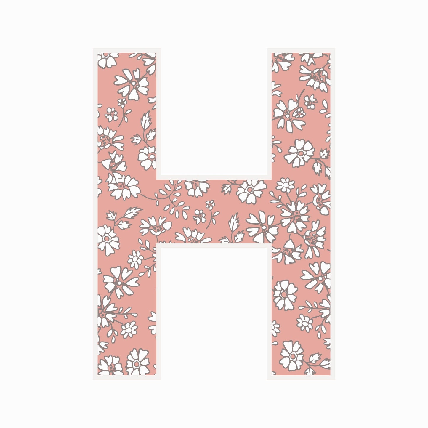 Letter H - Floral - Nursery Stickers