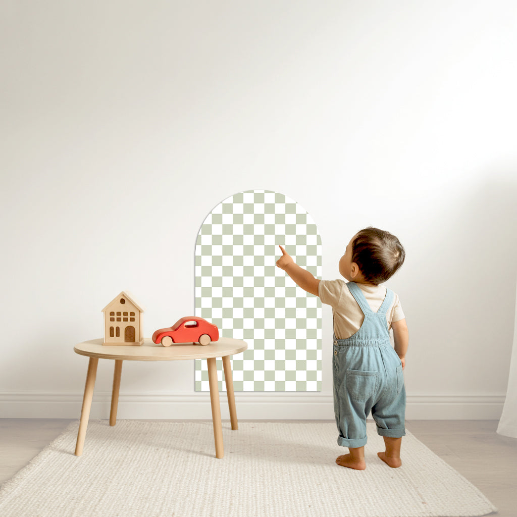 Removable Check Magnetic Arch Chalk Board Wall Sticker