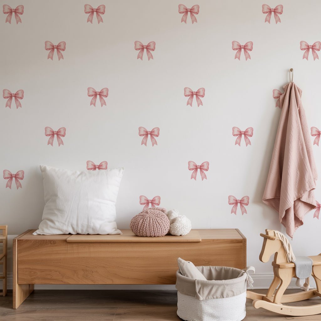 Pink Bow Wall Stickers - Nursery Stickers