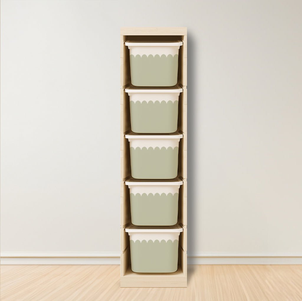 Wavy Scallop Stickers For Ikea Trofast Drawer (Side Facing Vertical Units) - Nursery Stickers