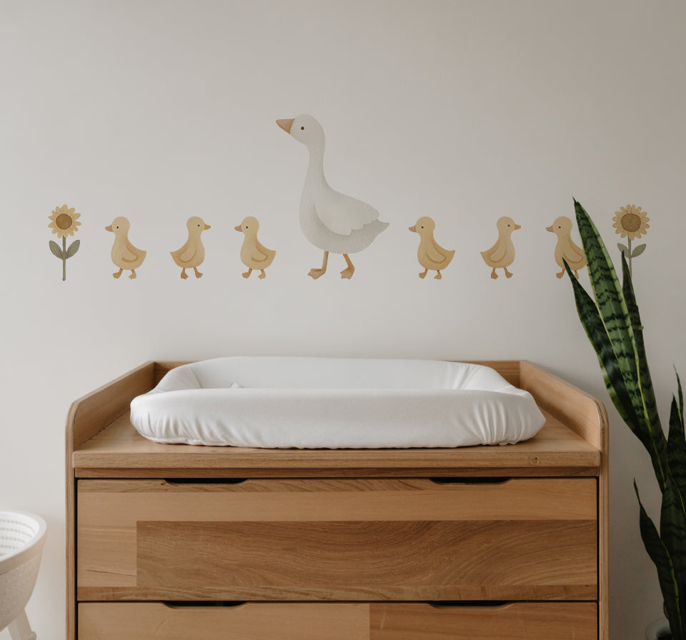 Big Duck & Little Chicks Nursery Wall Stickers