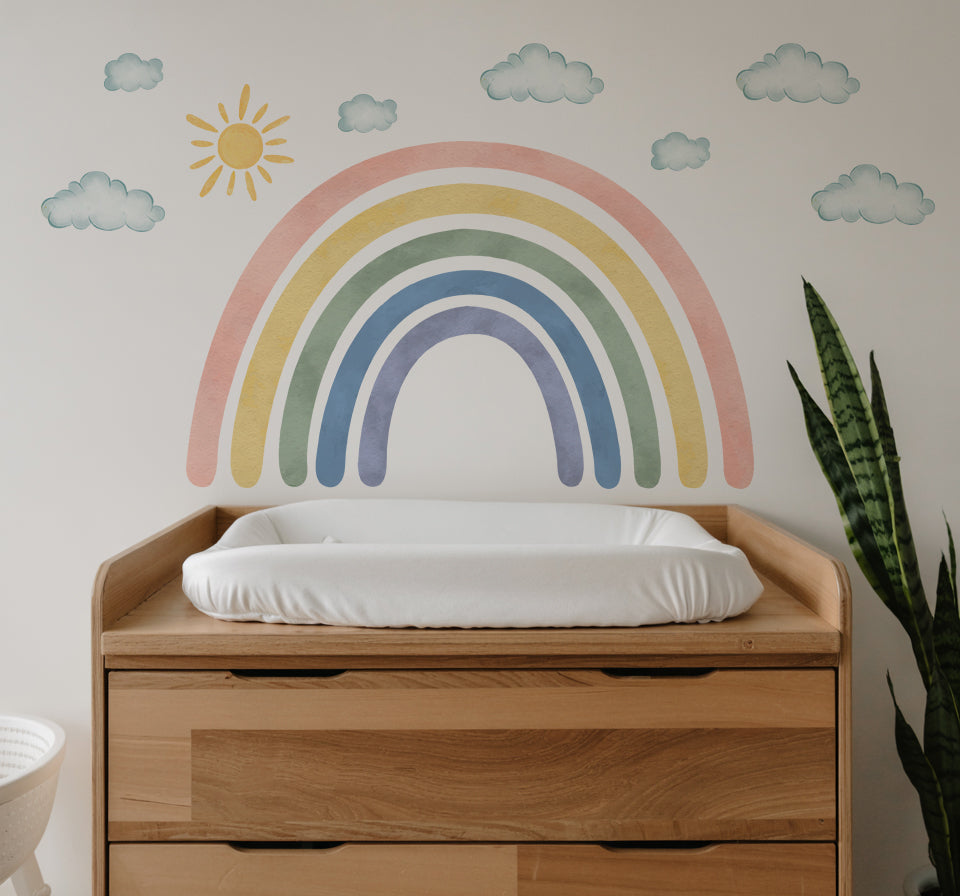 Hello Sunshine Rainbow Nursery Wall Sticker