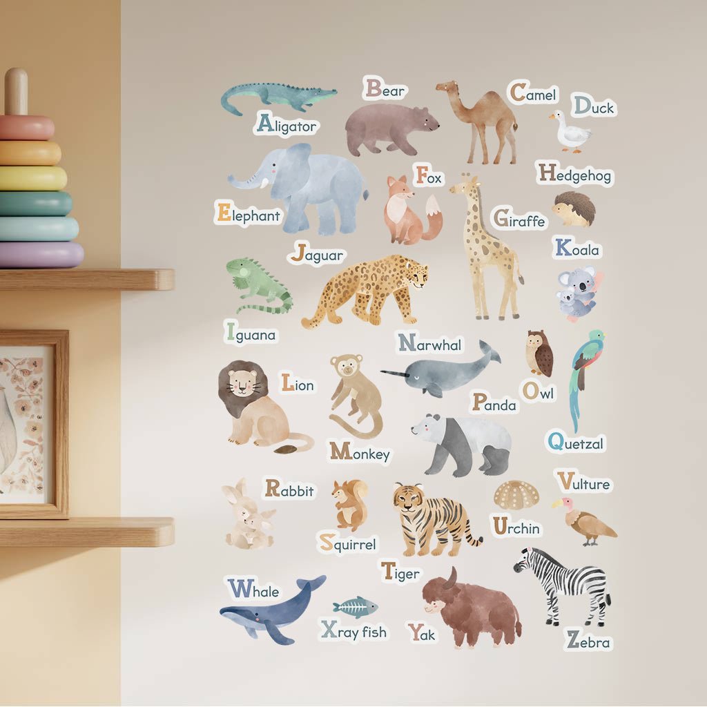 ABC Animal Friends Alphabet Wall Stickers - Nursery Stickers