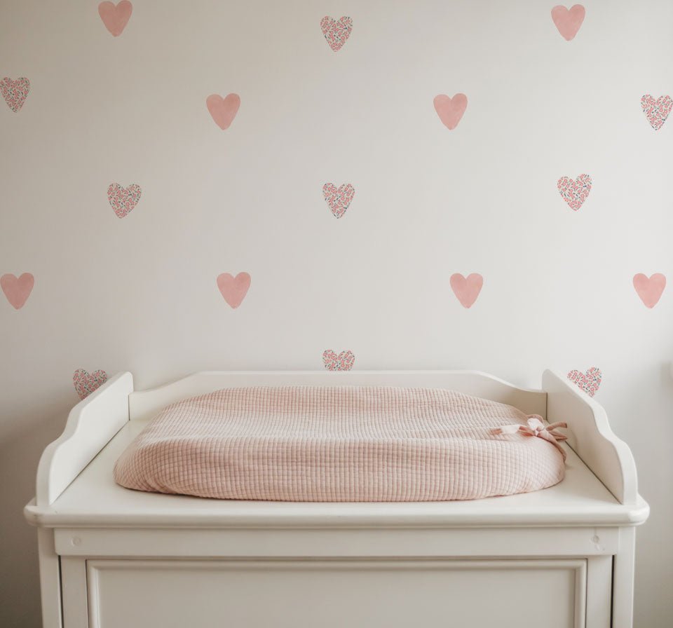 Floral Heart Nursery Wall Stickers - Nursery Stickers