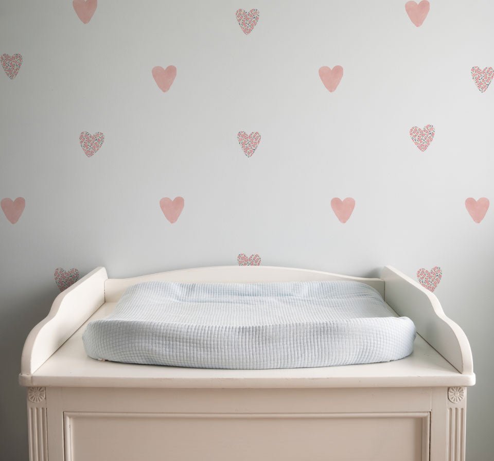 Floral Heart Nursery Wall Stickers - Nursery Stickers