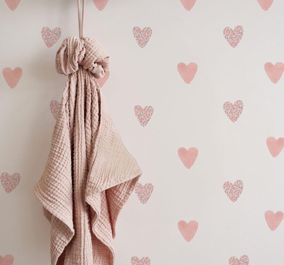 Floral Heart Nursery Wall Stickers - Nursery Stickers