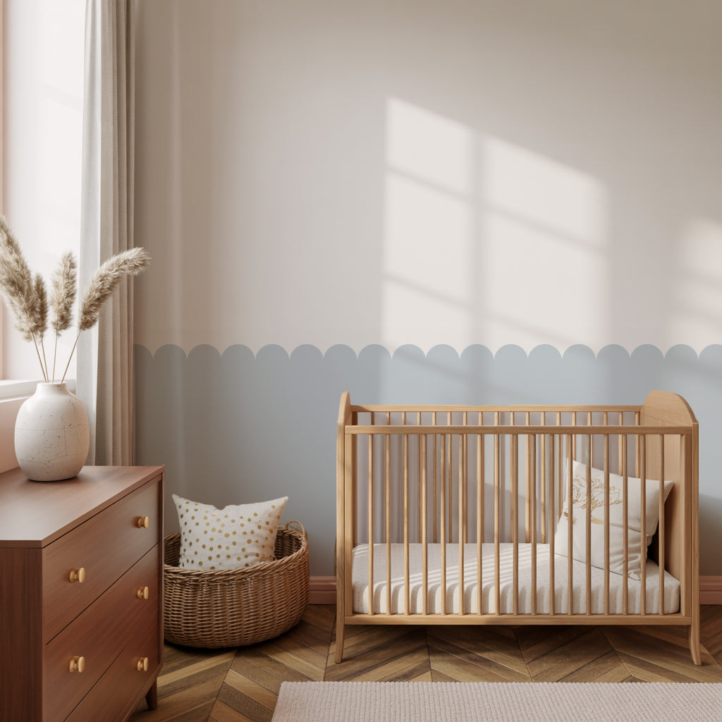 Block Coloured Scalloped Panel Wall Sticker