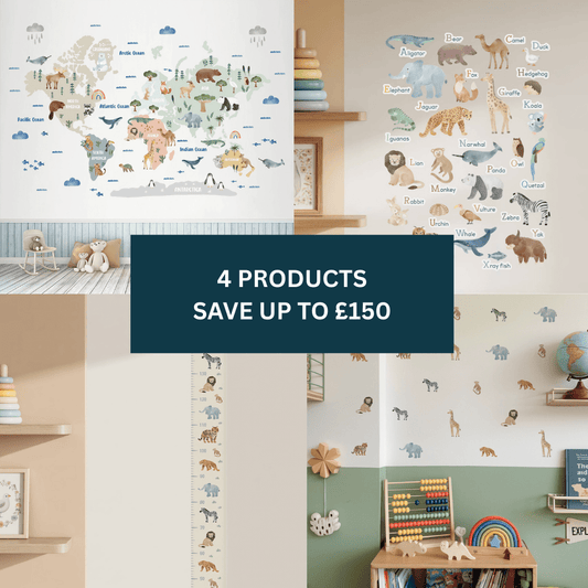 Safari Animal Adventure Bundle - Nursery Stickers