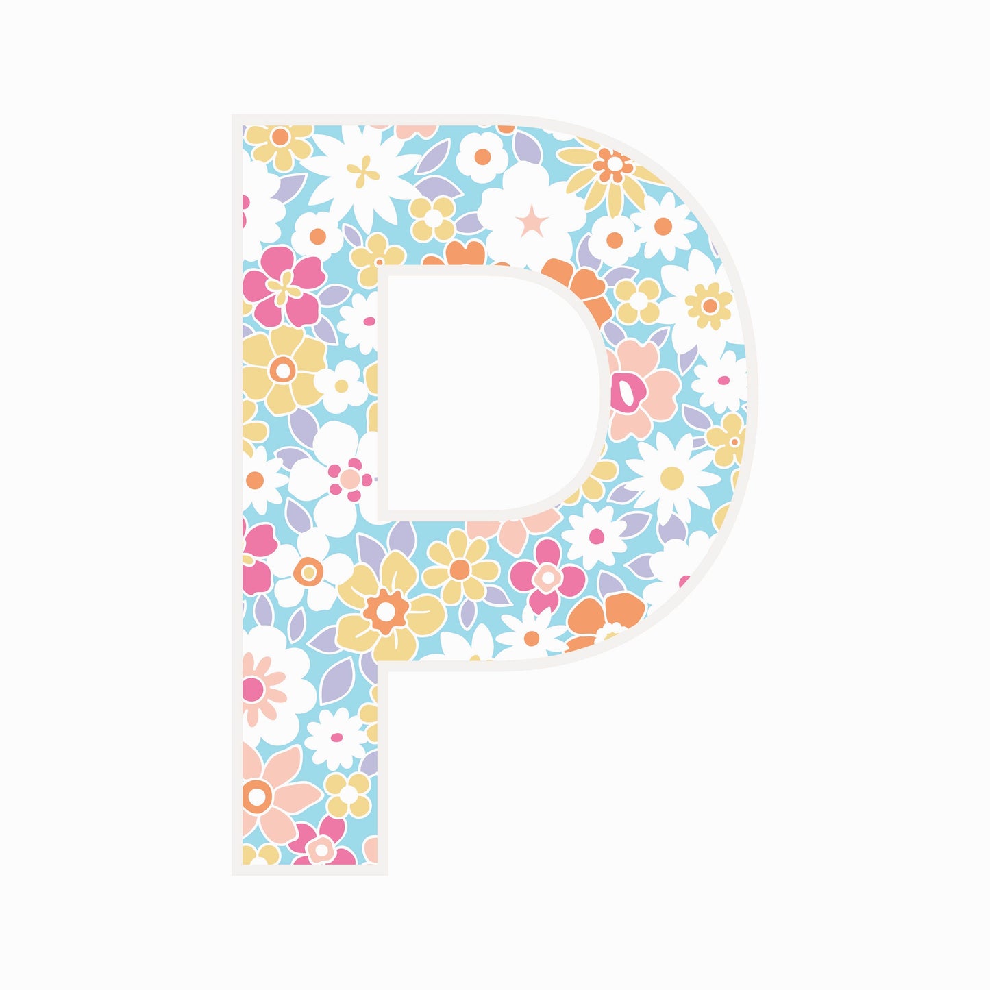 Letter P - Floral - Nursery Stickers
