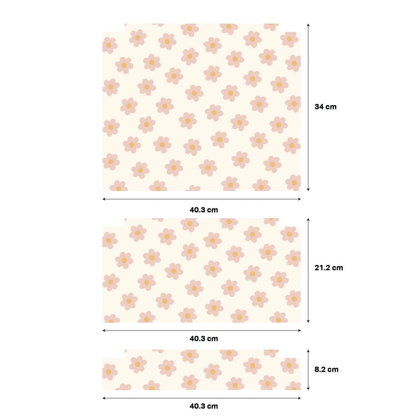 Daisy Stickers For Ikea Trofast Drawer (Side Facing Vertical Units) - Nursery Stickers