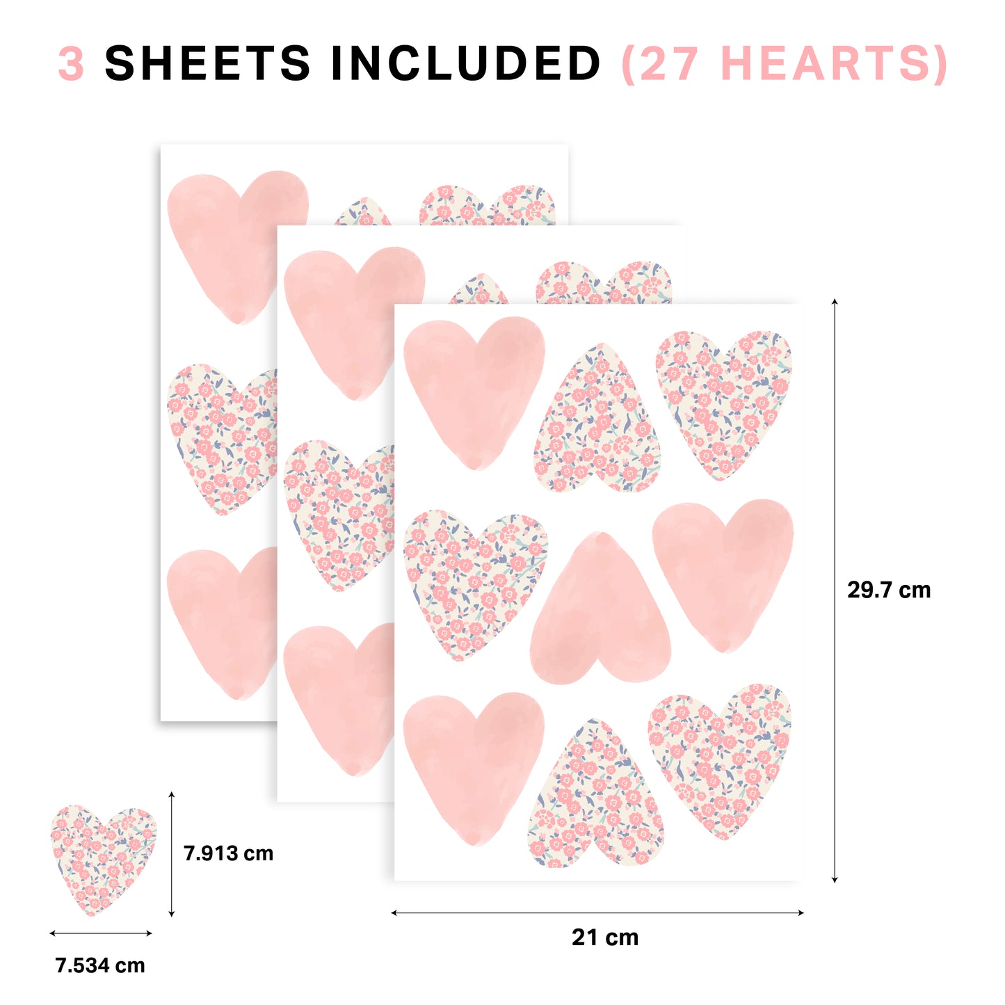 Floral Heart Nursery Wall Stickers - Nursery Stickers