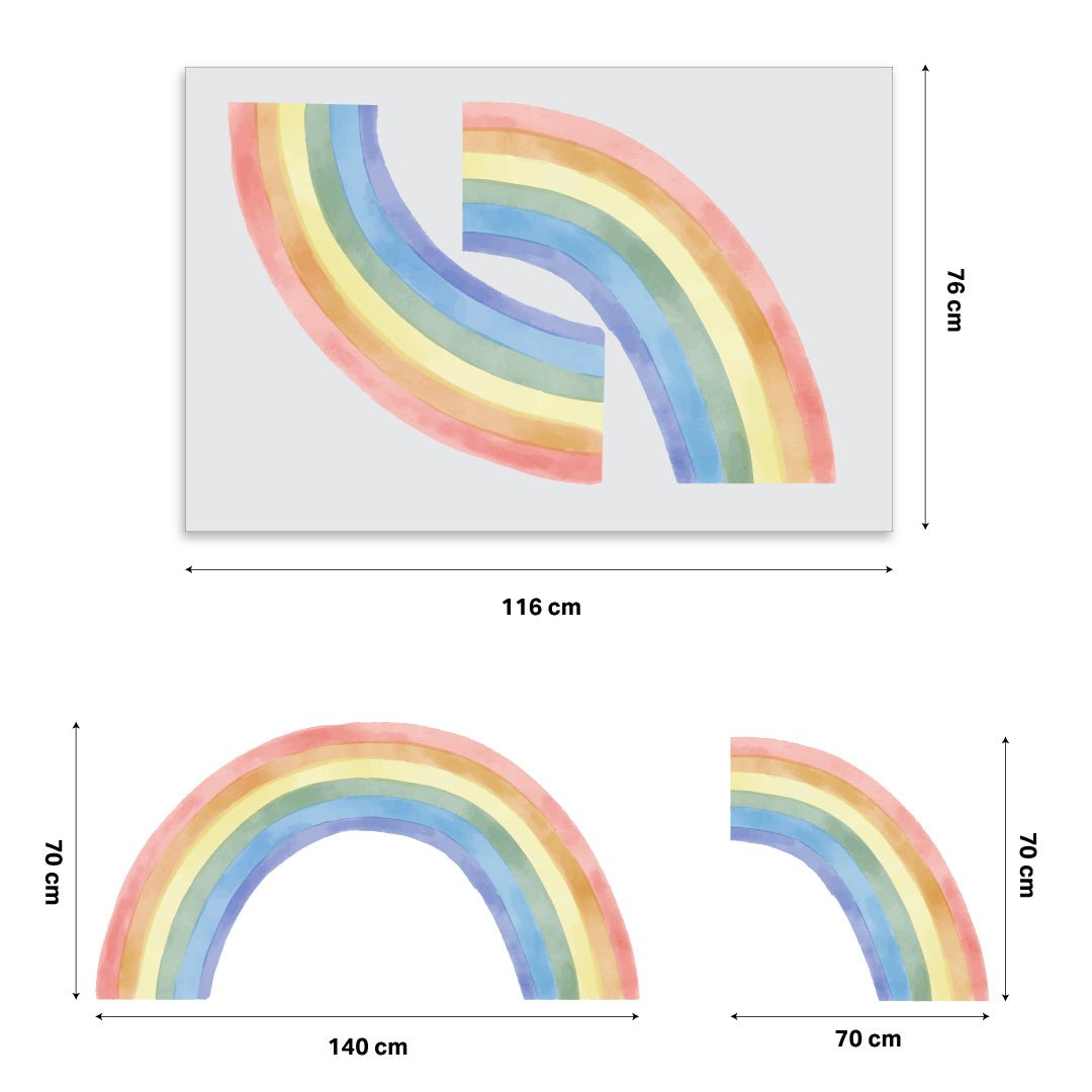 Large Rainbow Nursery Wall Sticker Decal - Nursery Stickers
