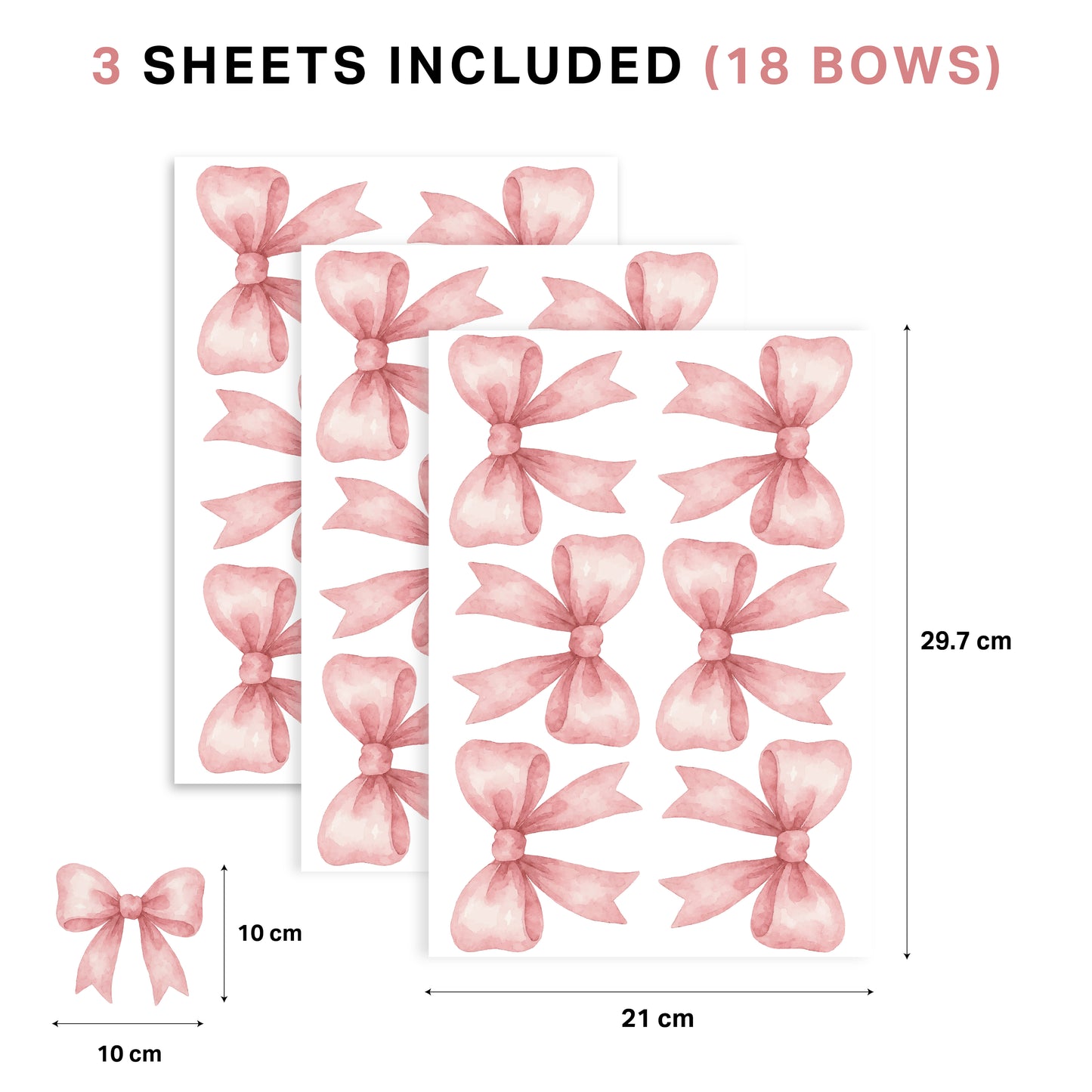 Pink Bow Wall Stickers - Nursery Stickers