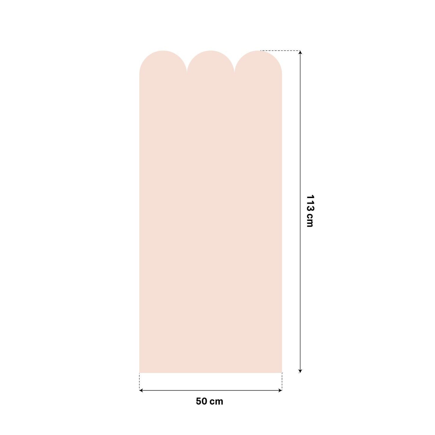 Block Coloured Scalloped Panel Wall Sticker