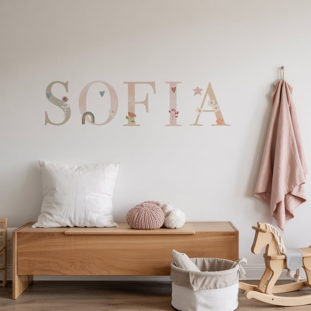 Rainbow Garden Personalised Names Nursery Wall Stickers - Nursery Stickers