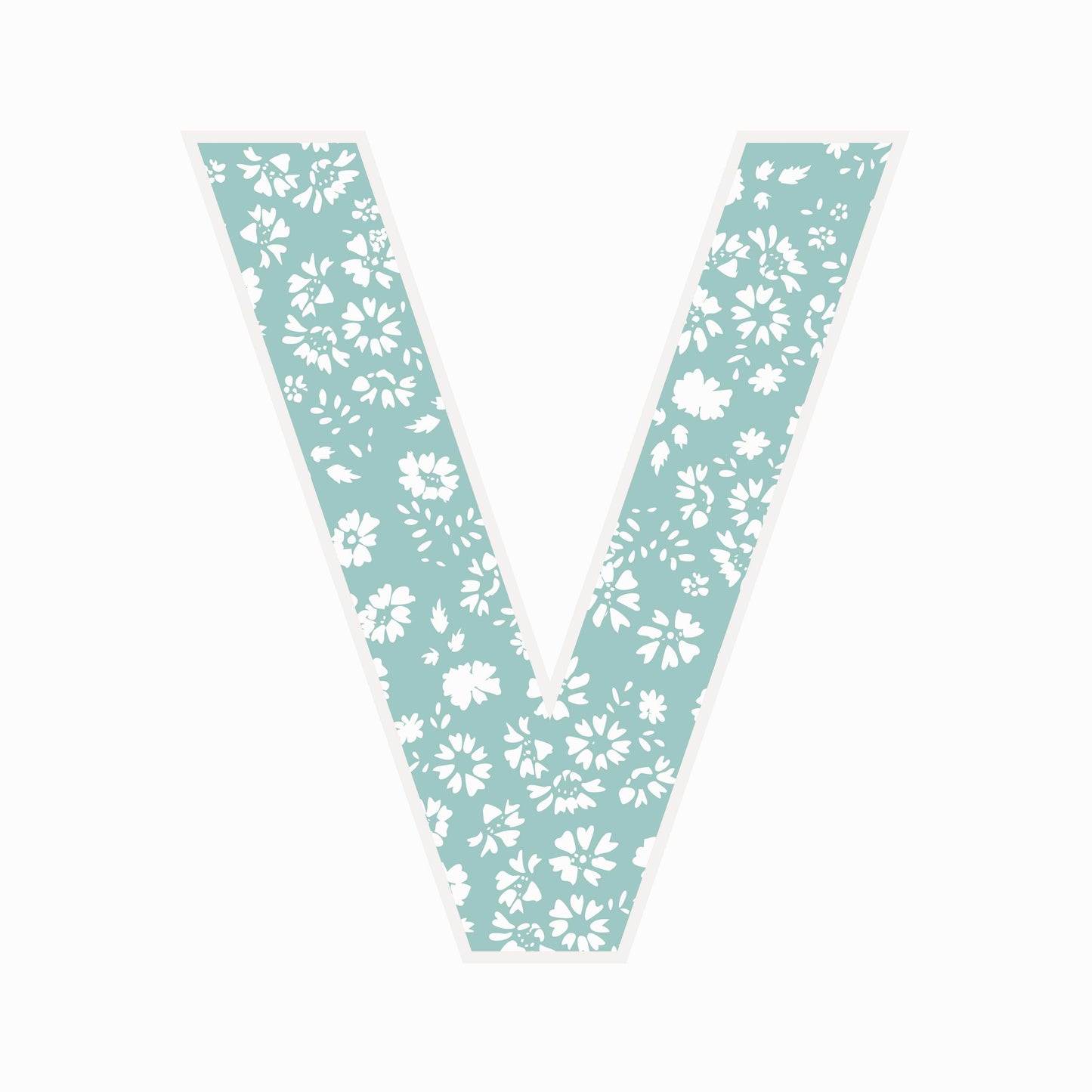 Letter V - Floral - Nursery Stickers
