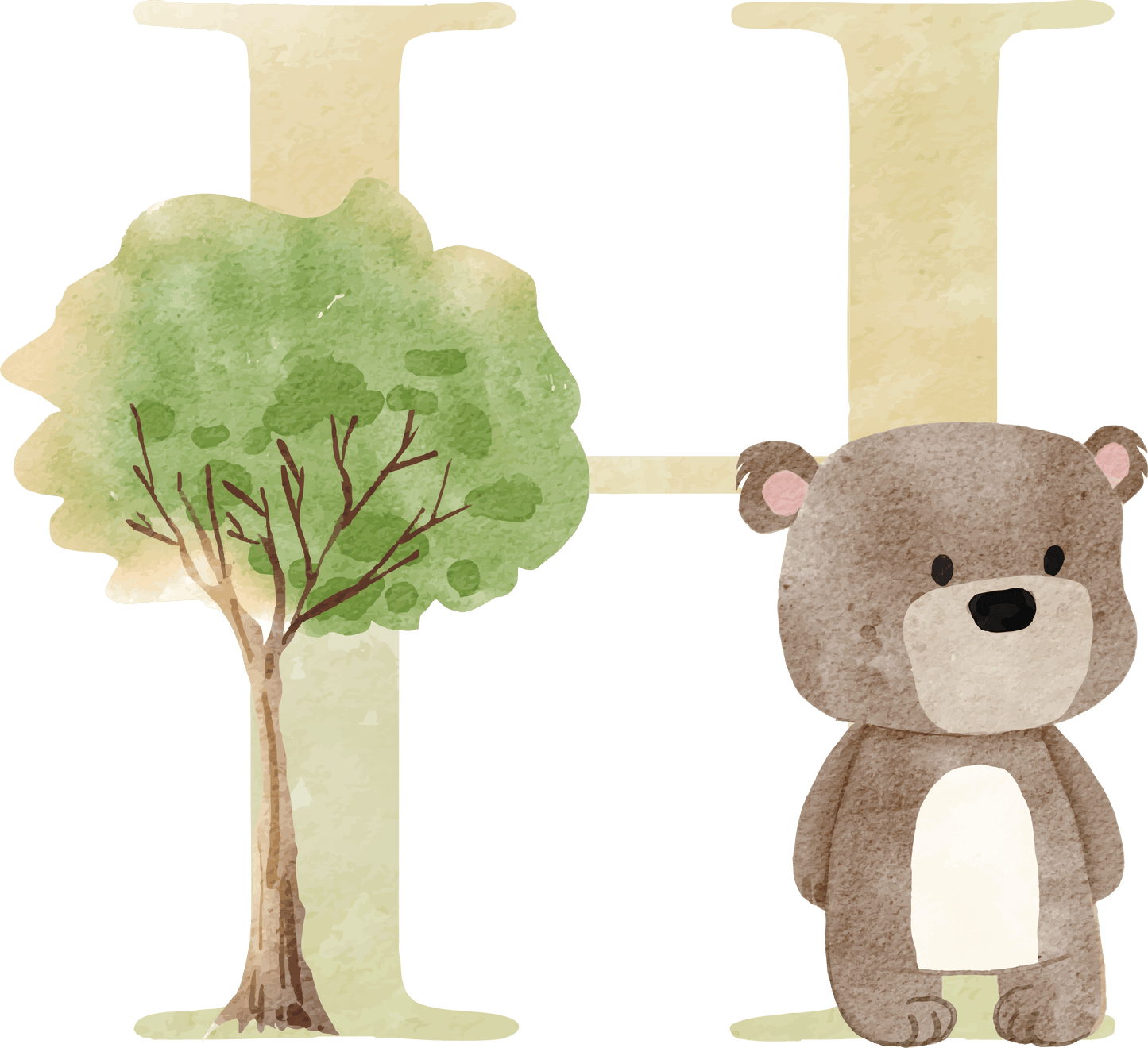 Letter H - Woodland - Nursery Stickers