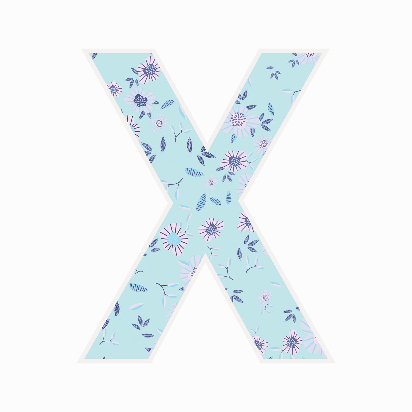 Letter X - Floral - Nursery Stickers