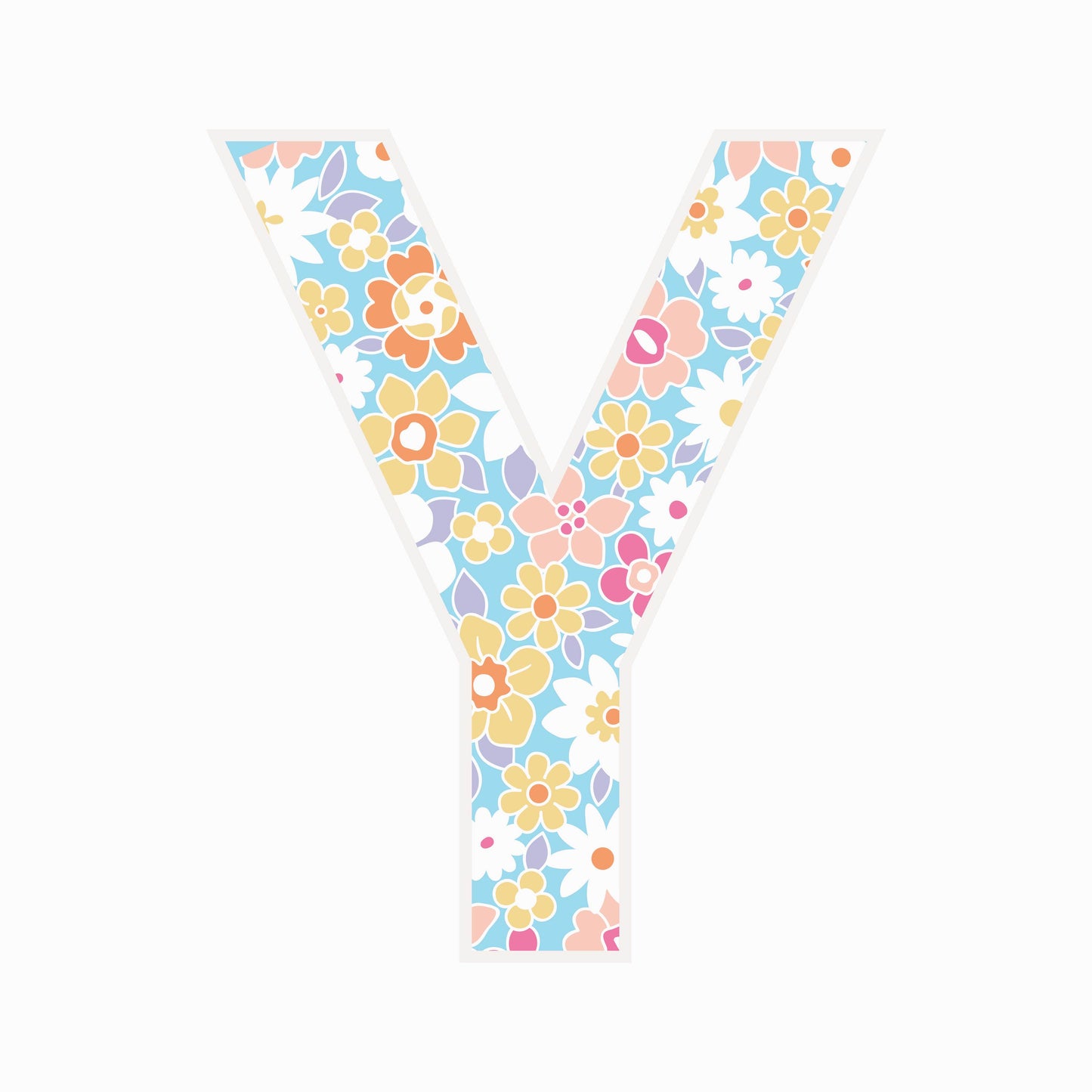 Letter Y - Floral - Nursery Stickers