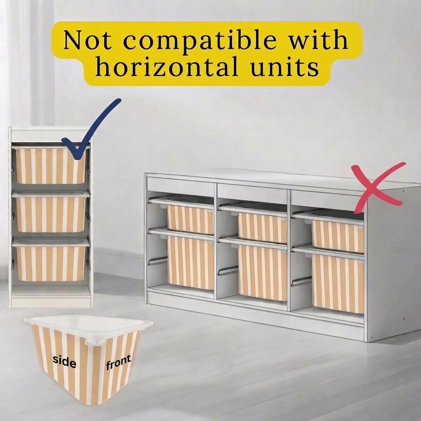 Striped Stickers For Ikea Trofast Drawers (Side Facing Vertical Units)