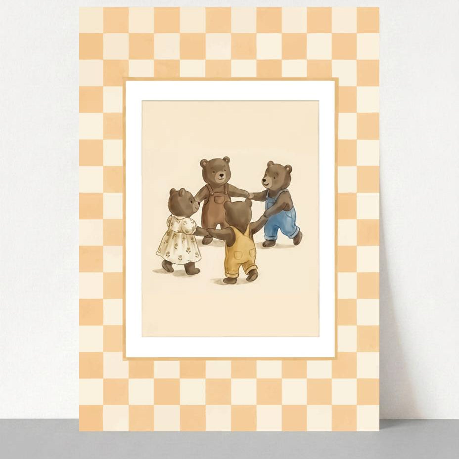 Dancing Bears Nursery Print