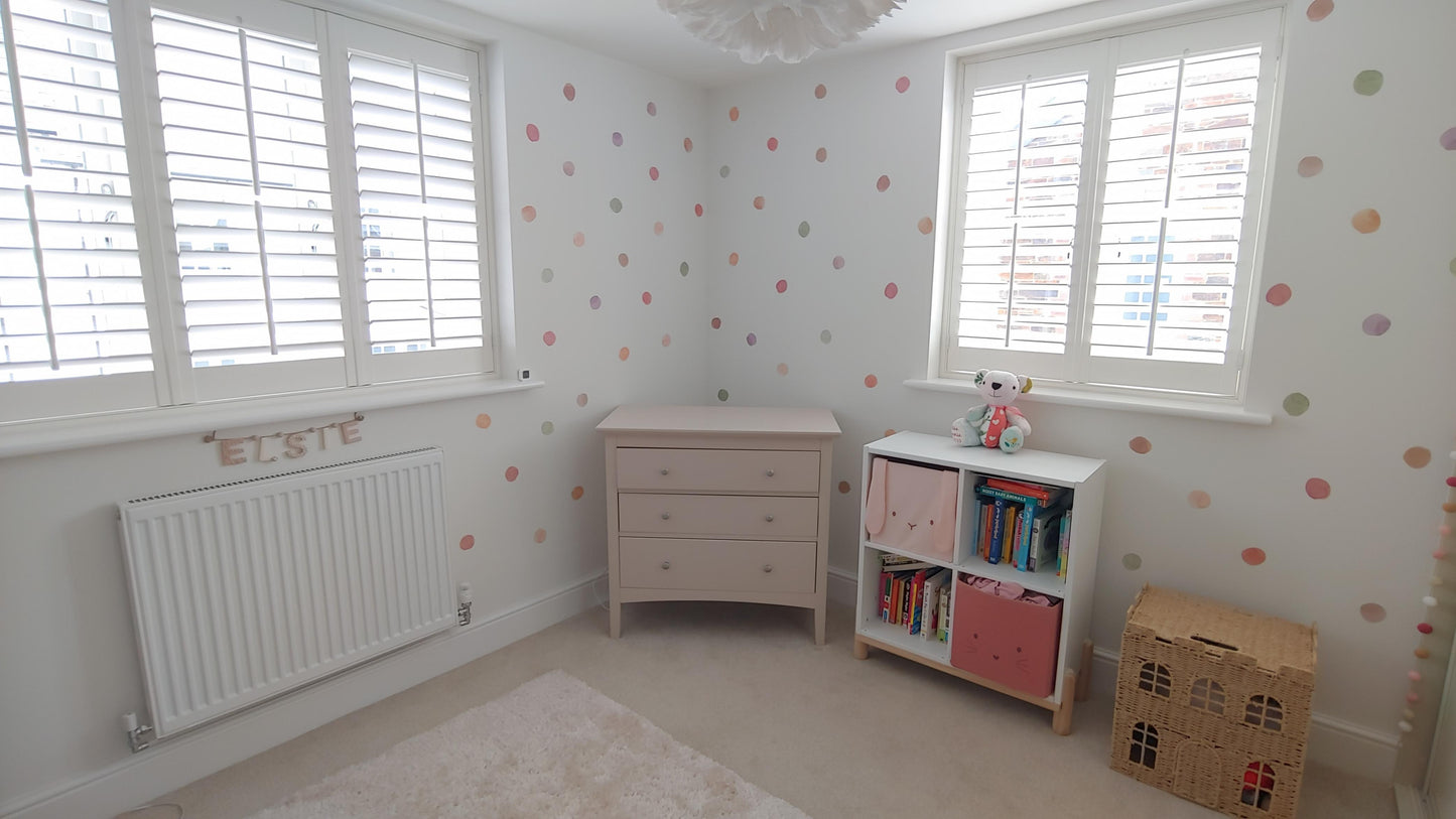 Watercolour Polka Dots Nursery Wall Stickers - Nursery Stickers