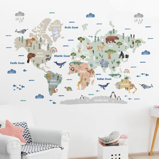 Best Children's World Map Stickers for Young Explorers - Nursery Stickers