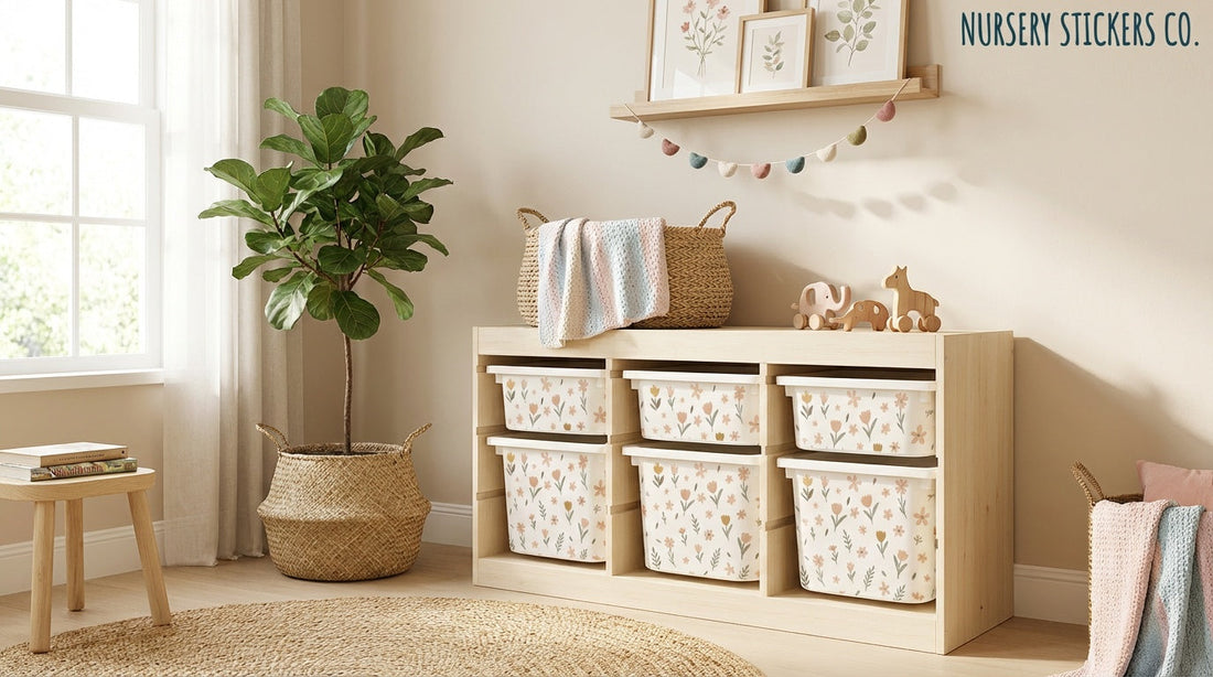 Best cottage-style vinyl for Trofast drawer fronts.