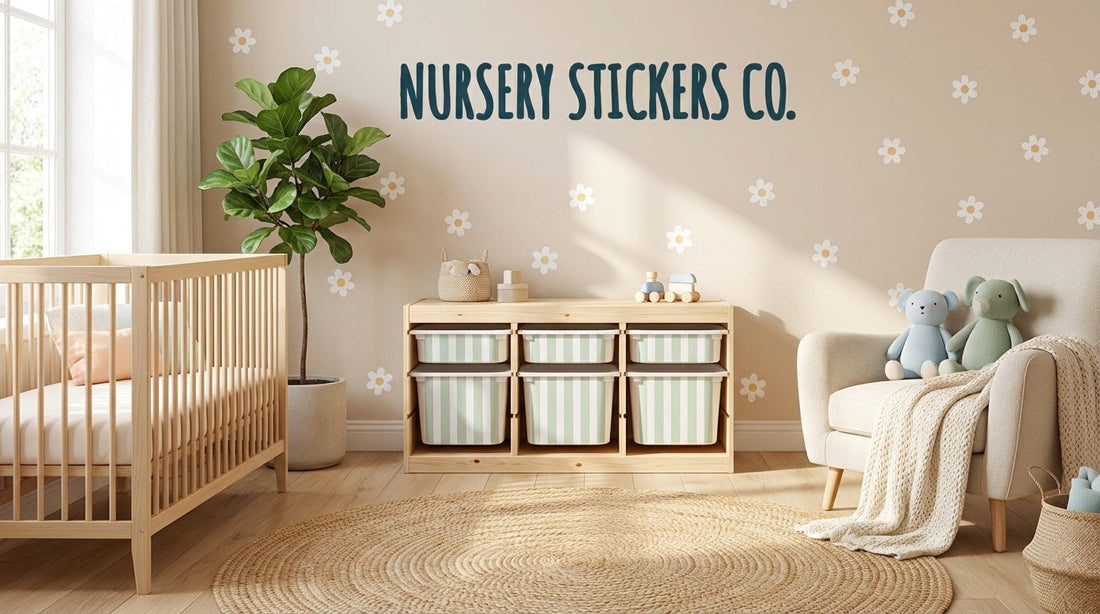 Check stickers vs striped decals for Trofast units.