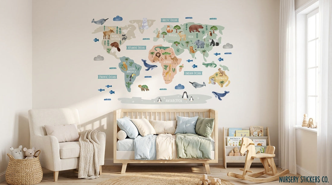 children’s world map wall sticker