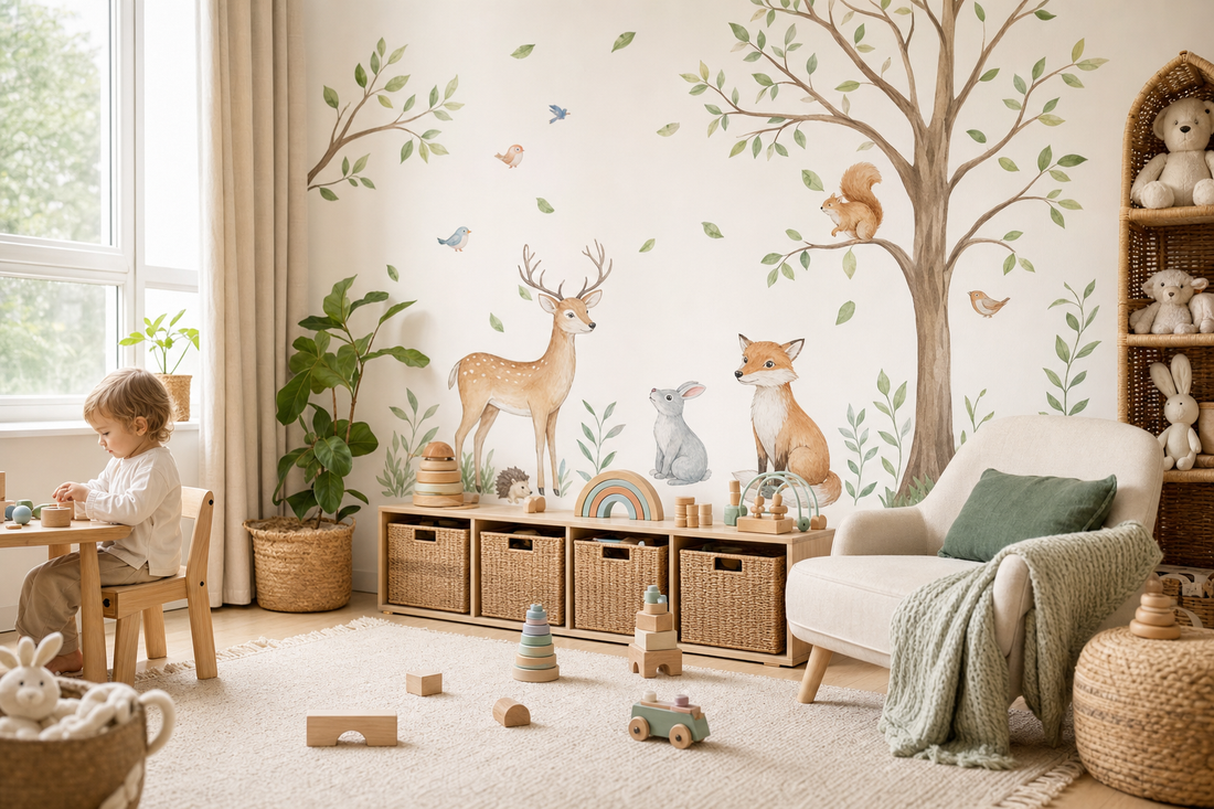 Compare fabric animal wall stickers to PVC ones for kids.