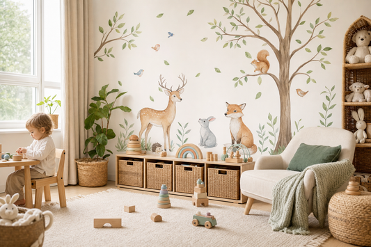 Compare fabric animal wall stickers to PVC ones for kids.