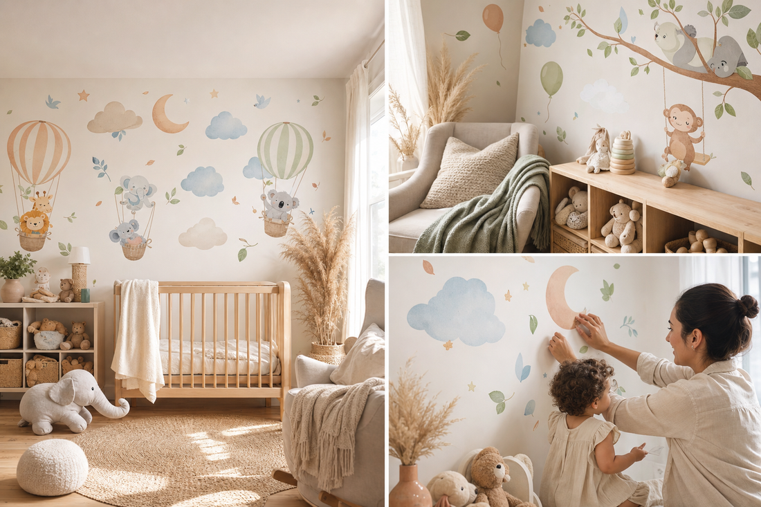 Compare peel-and-stick arches to stencils for playrooms.