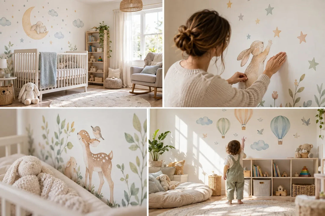 Compare peel-and-stick safari towers to wallpaper.