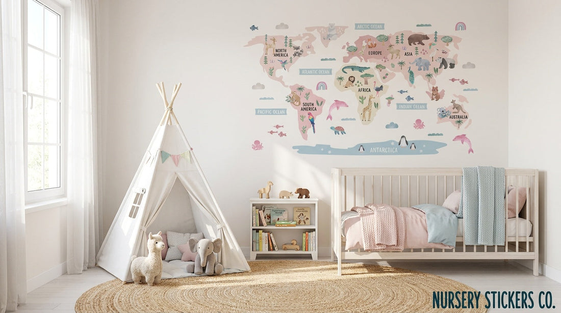 Recommended pastel animal stickers for toddler rooms UK.