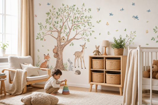 Recommended peel-and-stick animal parades for whimsical nurseries.