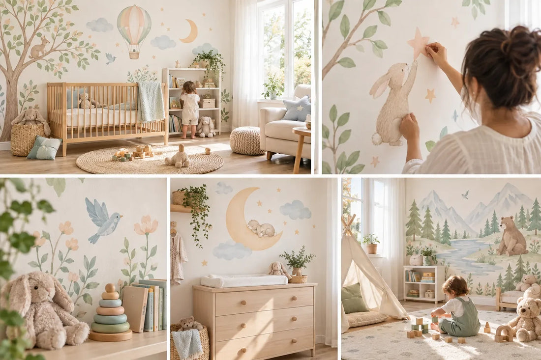 Recommended peel-and-stick daisies for baby rooms.