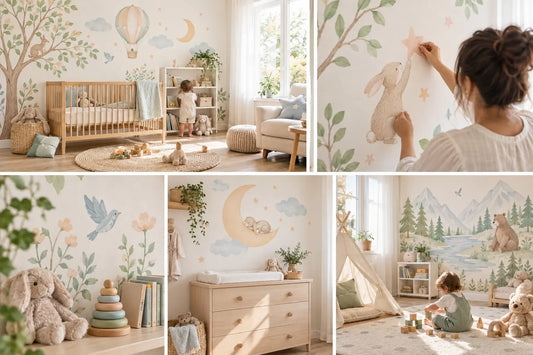 Recommended peel-and-stick daisies for baby rooms.