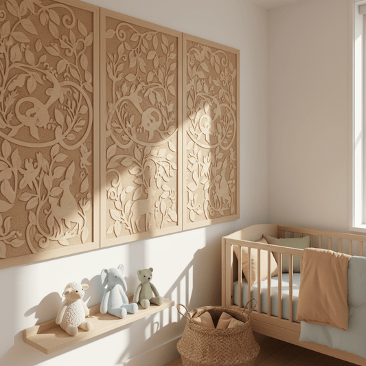 Engraved on Wood Effects for DIY Nursery Decor - Nursery Stickers