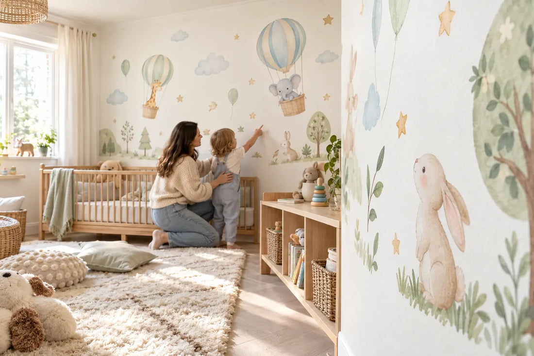 Top UK brands for safe polyester nursery graphics.